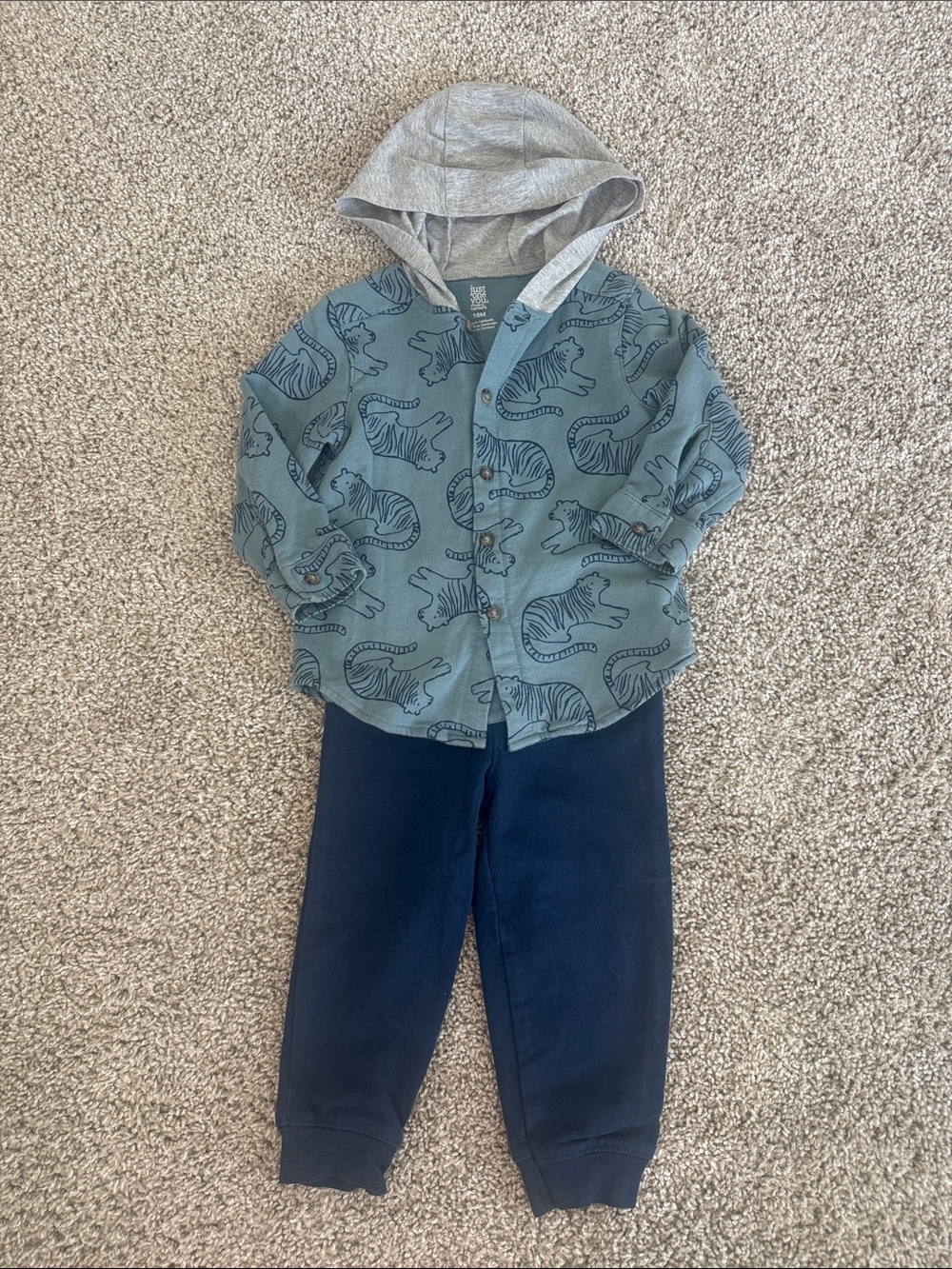 Carter’s Toddler Tiger Print Hooded Matching Set 18M